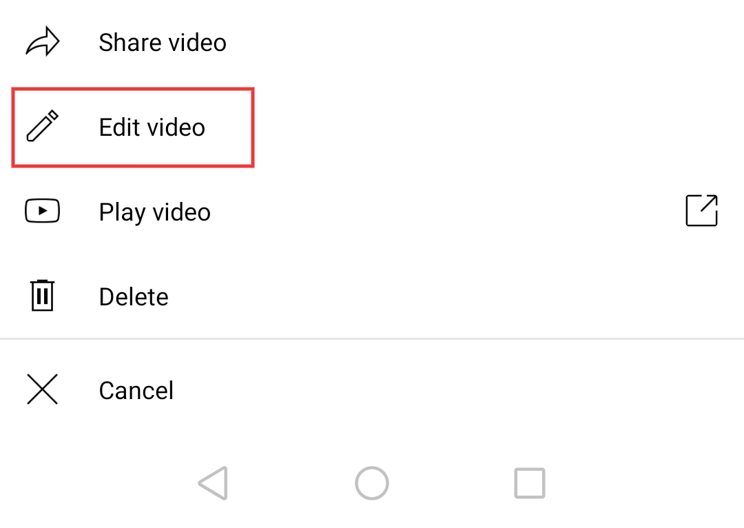 edit video settings